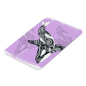 Orca Whale Brushed Tribal Pink Doodle Magnet (Linke Seite)