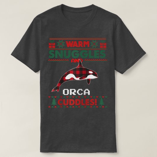 Orca Whale Christmas Pajama Ugly Weihnachtssüß T-Shirt (Design vorne)