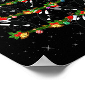 Orca Whale Christmas Tree Lights Santa Funny Sea A Poster (Ecke)