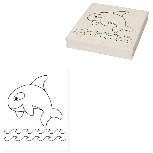 Orca Whale Farbseite Gummistempel (Stempel)