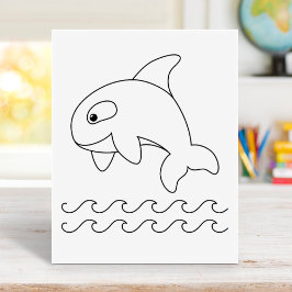 Orca Whale Farbseite Gummistempel
