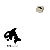 Orca Whale - FINtastic (fantastisch) Quote Gummistempel (Stempel)
