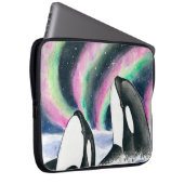 Orca Whale Galaxy Northern Lights Stars Wasserfarb Laptopschutzhülle (Vorne Rechts)