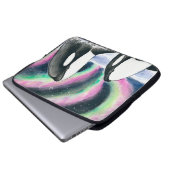 Orca Whale Galaxy Northern Lights Stars Wasserfarb Laptopschutzhülle (Vorne Knopf)
