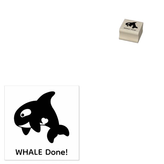 Orca Whale (gut) Fertig Gummistempel (Stempel)