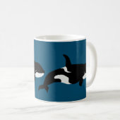 Orca Whale Illustration Cetacea Kaffeetasse (VorderseiteRechts)