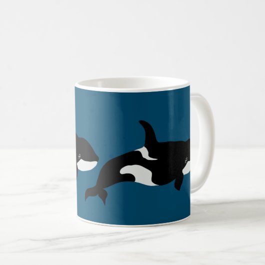 Orca Whale Illustration Cetacea Kaffeetasse (VorderseiteRechts)