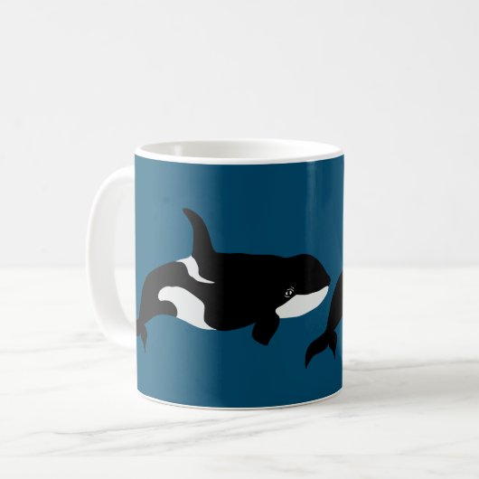 Orca Whale Illustration Cetacea Kaffeetasse (Vorderseite Links)