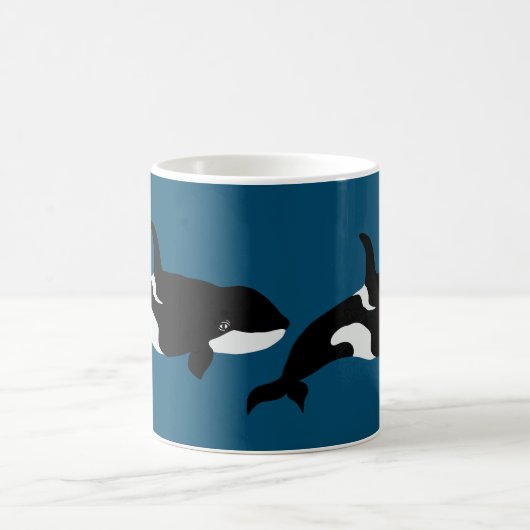 Orca Whale Illustration Cetacea Kaffeetasse (Mittel)