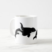 Orca Whale Illustration Cetacea White Kaffeetasse (Vorderseite Links)
