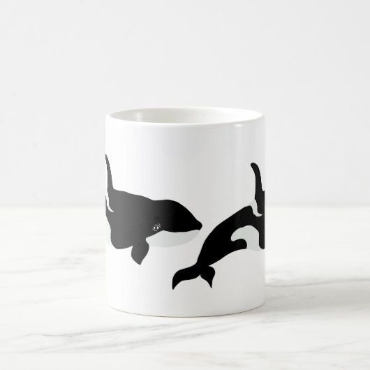 Orca Whale Illustration Cetacea White Kaffeetasse (Mittel)