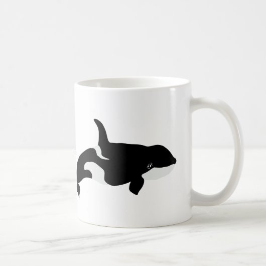 Orca Whale Illustration Cetacea White Kaffeetasse (Rechts)