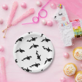 Orca Whale Illustration Pod Muster Ozean Weiß Pappteller (Party)