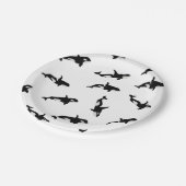 Orca Whale Illustration Pod Muster Ozean Weiß Pappteller (Schrägansicht)