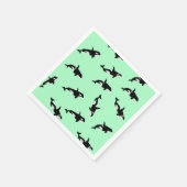 Orca Whale Illustration Pod-Muster Seezunge Serviette (Ecke)