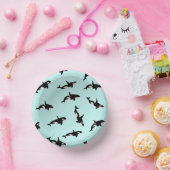 Orca Whale Illustration Pod Pattern Sea Baby Blue Pappteller (Party)