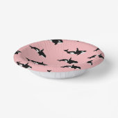 Orca Whale Illustration Pod Pattern Sea Baby Pink Pappteller (Gewinkelt)