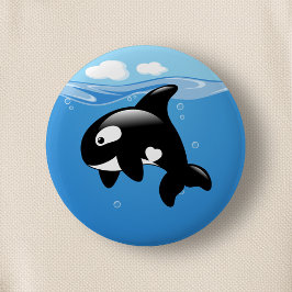 Orca Whale im Ozean Button