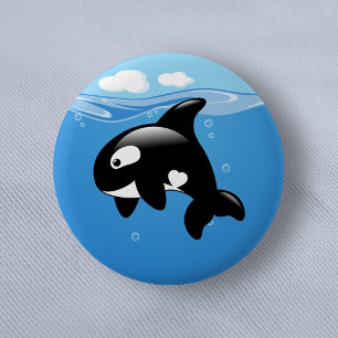 Orca Whale im Ozean Button