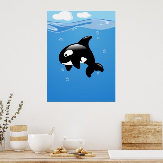 Orca Whale im Ozean Poster (Küche)