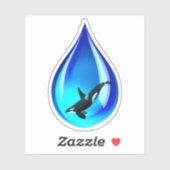 Orca Whale im Wasserfall Aufkleber (Blatt)