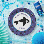 Orca Whale mit Bläschen Personalisiert Geburtstag Pappteller (Party)