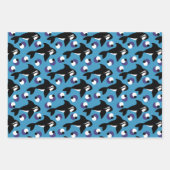 Orca Whale mit Blasen Lila blauer Hintergrund Geschenkpapier Set (Vorderseite 3)