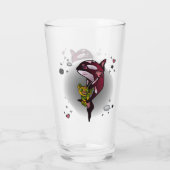 Orca Whale mit Teddy Bear im Space Graphic Design Glas (Rückseite)