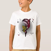 Orca Whale mit Teddy Bear im Space Graphic Design T-Shirt (Vorderseite)