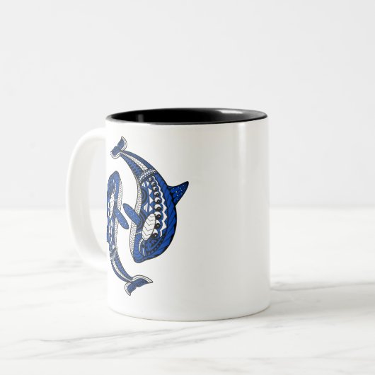Orca Whale Ocean Animals Zweifarbige Tasse (Vorderseite Links)