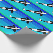 Orca Whale Ocean Blue Geschenkpapier (Ecke)