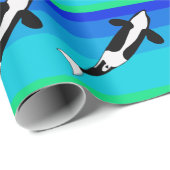 Orca Whale Ocean Blue Geschenkpapier (Rolleneckpunkt)