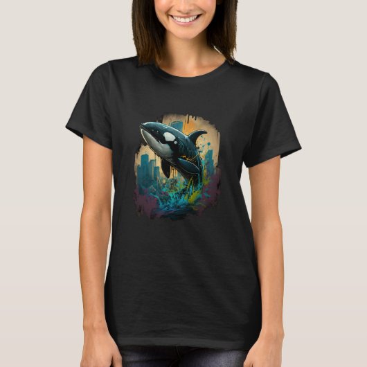Orca Whale Painterly T-Shirt (Vorderseite)