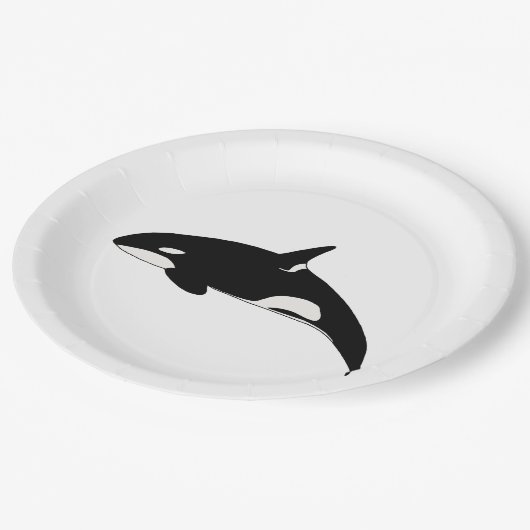 Orca Whale Pappteller (Schrägansicht)