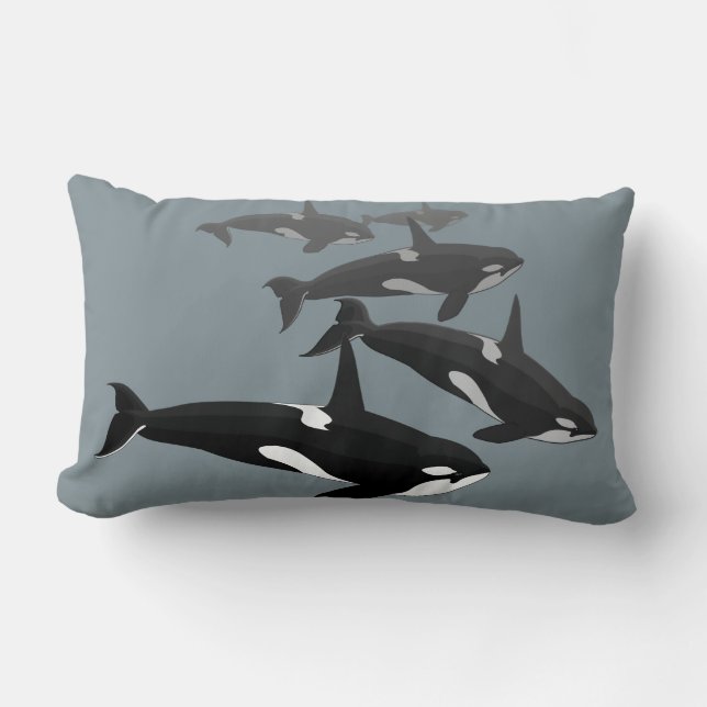 Orca Whale Pillow Killer Whale Art Throw Kissen (Vorderseite)