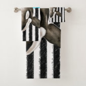 Orca Whale Polka Dot Blue Badhandtuch Set (Insitu)