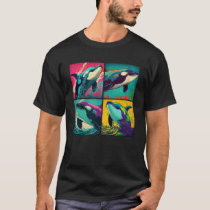 Orca Whale Pop Illustration Farbenfrohe Tierfrauen T-Shirt
