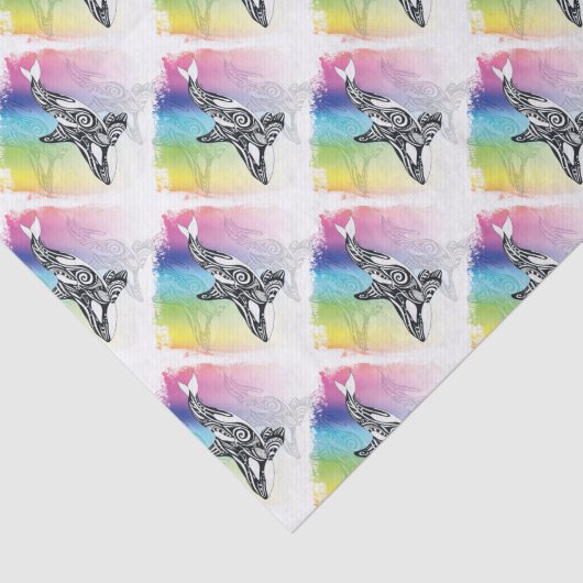Orca Whale Rainbow Art Seidenpapier (Ausschnitt)