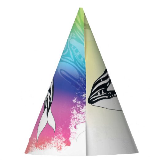 Orca Whale Rainbow Partyhütchen (Rückseite)