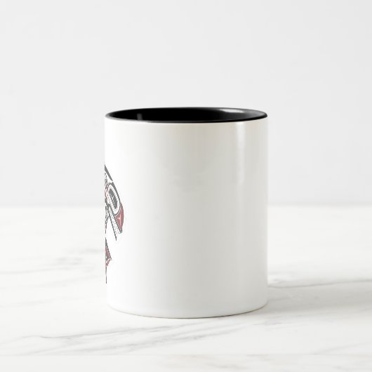 Orca Whale Salate Design Pazifischer Nordwesten Zweifarbige Tasse (Mittel)