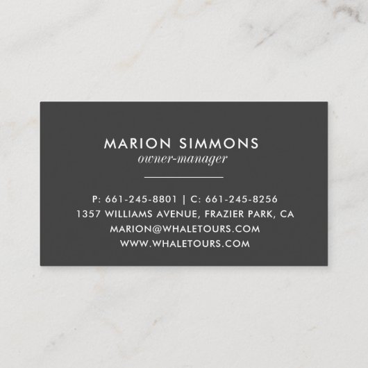 Orca Whale Sketch Business Card Visitenkarte (Rückseite)