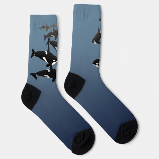 Orca Whale Socks Whale Art Socks - Customize Socken (Rechts)