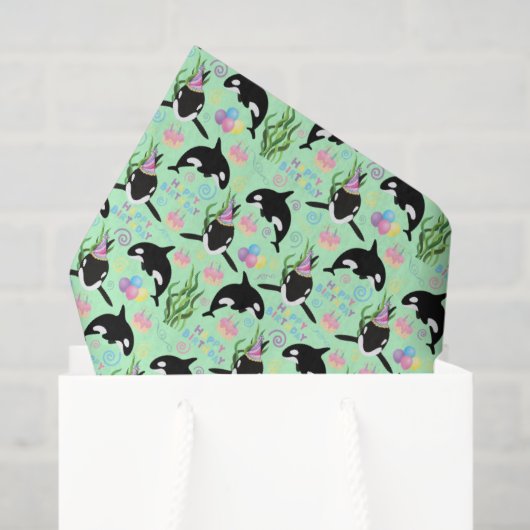Orca Whale Tissue Paper in Green Seidenpapier (Geschenk Tasche)