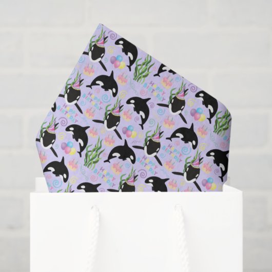 Orca Whale Tissue Paper in Purple Seidenpapier (Geschenk Tasche)