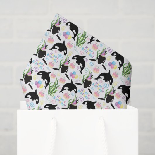 Orca Whale Tissue Paper inWhite Seidenpapier (Geschenk Tasche)