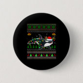 Orca Whale Ugly Christmas Sweaters Santa Sea Anima Button (Vorderseite)
