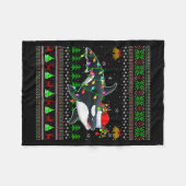 Orca Whale Ugly Christmas Sweaters Santa Sea Anima Fleecedecke (Vorderseite (Horizontal))