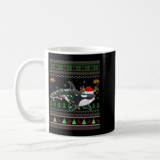 Orca Whale Ugly Christmas Sweaters Santa Sea Anima Kaffeetasse (Links)