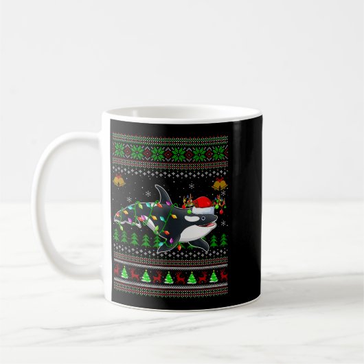 Orca Whale Ugly Christmas Sweaters Santa Sea Anima Kaffeetasse (Links)