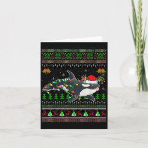 Orca Whale Ugly Christmas Sweaters Santa Sea Anima Karte